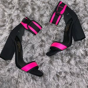 ❌SOLD❌ Pink And Black Block Heels